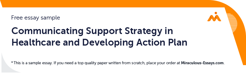 Free «Communicating Support Strategy in Healthcare and Developing Action Plan» Essay Sample