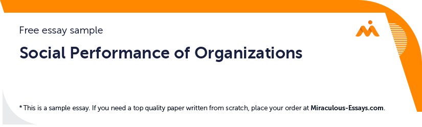 Free «Social Performance of Organizations» Essay Sample